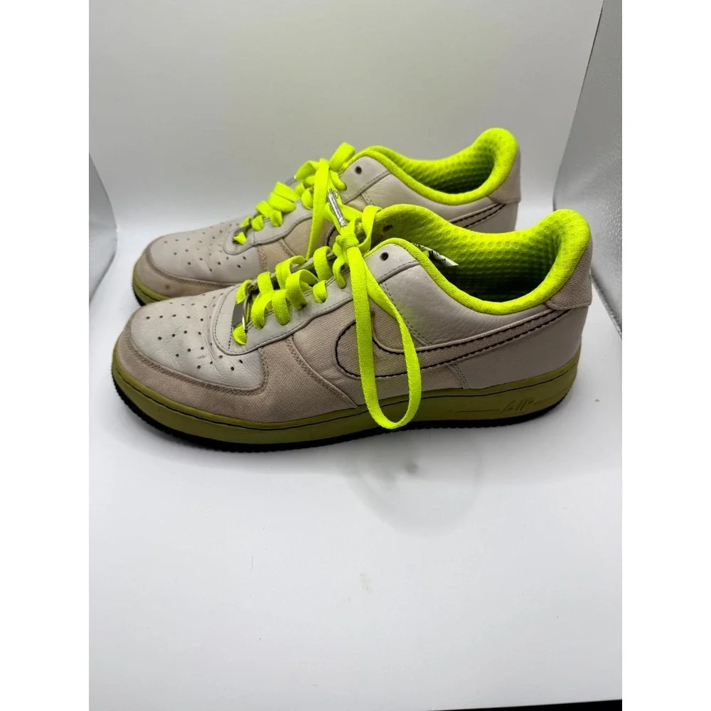Nike Air Force 1 Premium 07 315180-002 Mens 9.5 Sneaker Light Bone Leather Shoes